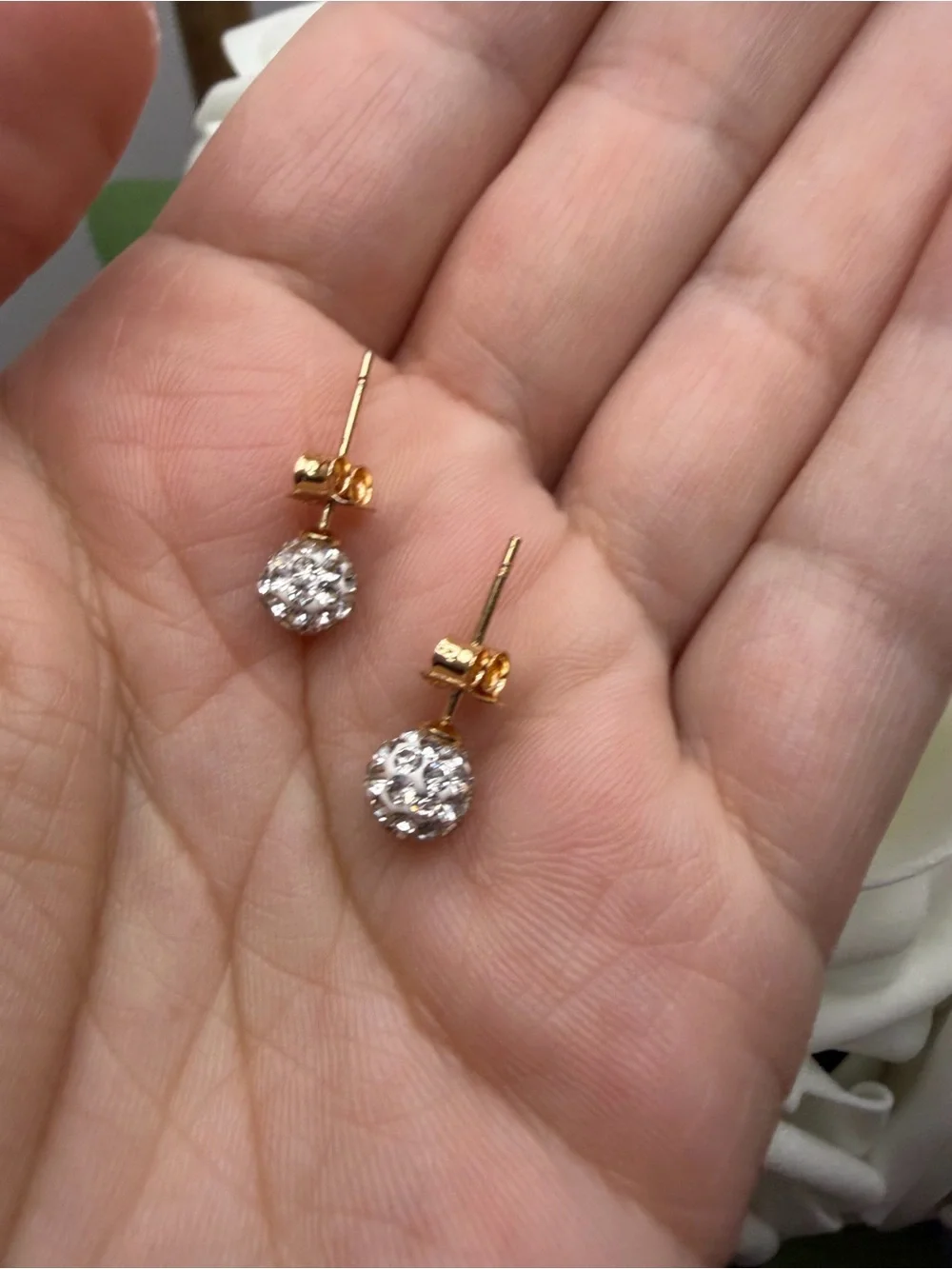 Crystal Cluster Stud Earrings - Silver Tone